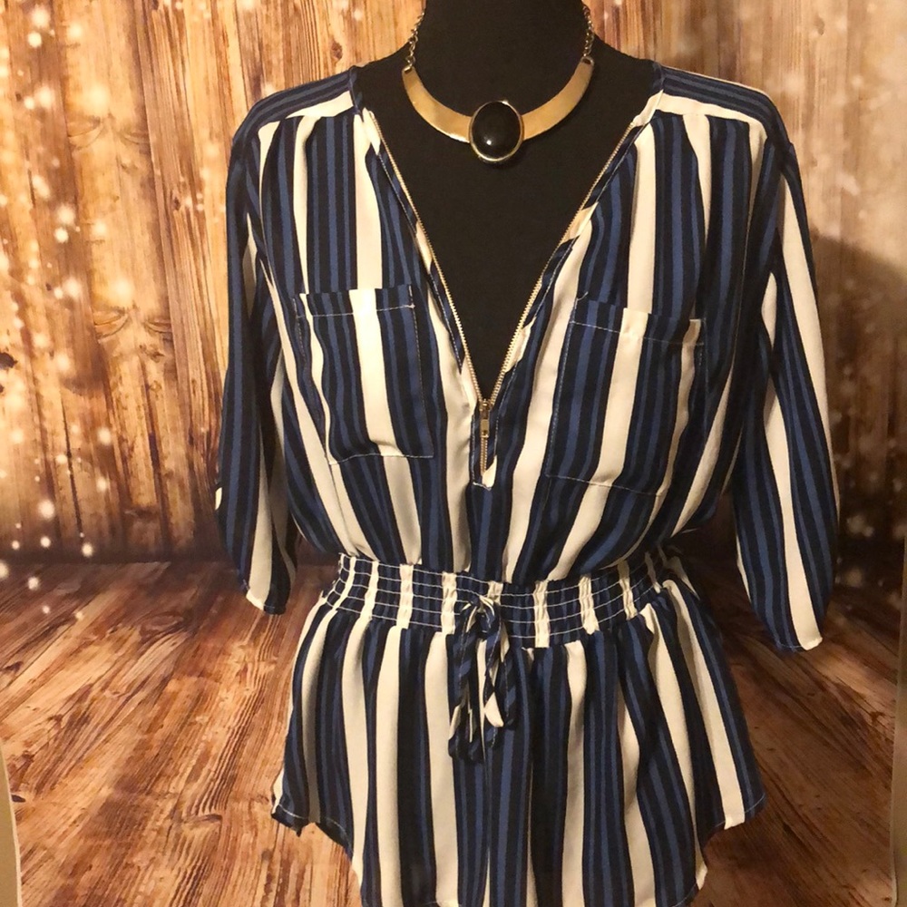 Blue and black and white